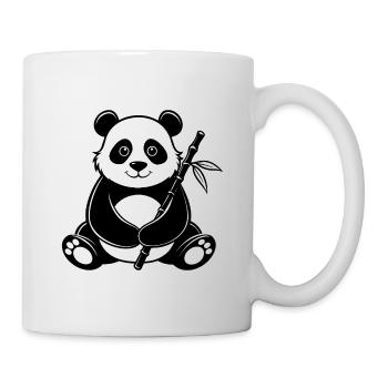 Panda mit Bambus - Tasse - Weiß - Rechts