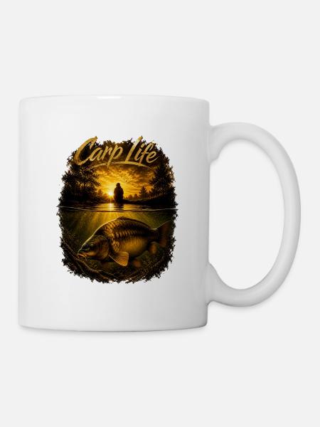 Carp Life Sunset – Karpfenfischerei-Lebensstil-Design - Tasse - Weiß