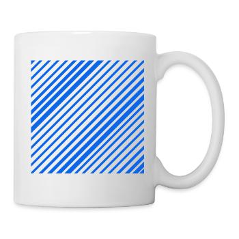 Graphic lines with diagonal stripes L blue - Mug - white - Right