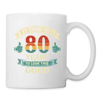 80 Ans - Il m'a fallu 80 Ans pour être Beau - Mug blanc - blanc - Droite