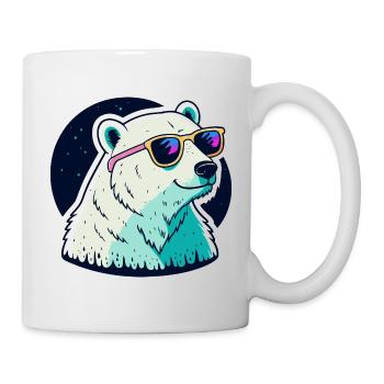 Neon polar bear sunglasses - Mug - white - Right