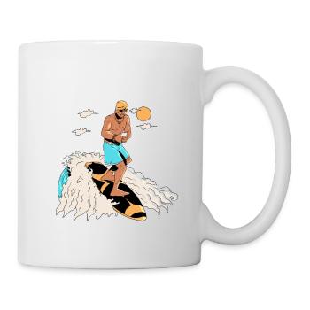 Surfer and smartphone - Mug - white - Right