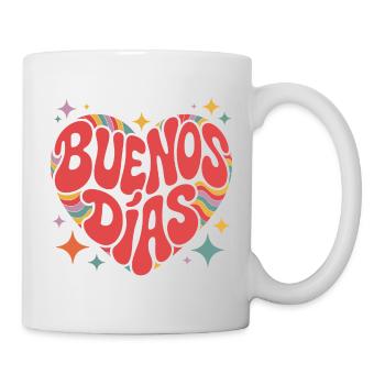 Groovy Buenos Dias Retro Herz - Tasse - Weiß - Rechts