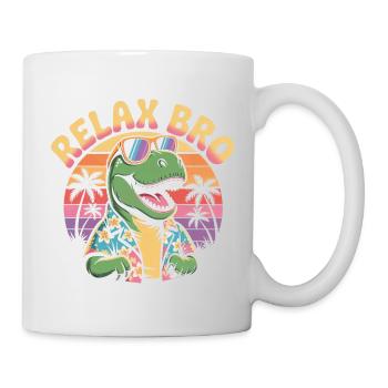 Relax Bro Retro T-Rex Dinosaur - Mug - white - Right