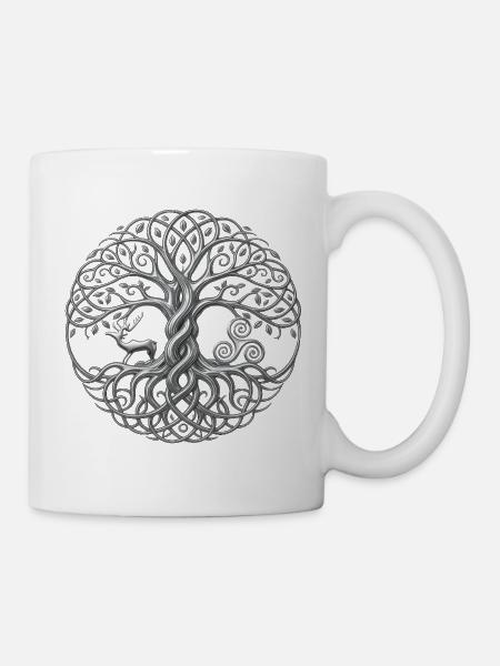 Weltenbaum Yggdrasil - Tasse - Weiß