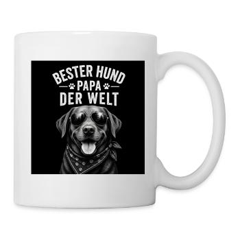Bester Hund Papa der Welt – Lustiges Hunde Design - Tasse - Weiß - Rechts
