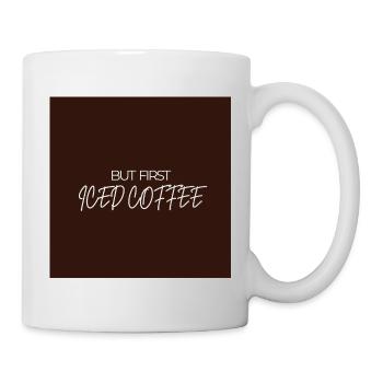 "BUT FIRST ICED COFFEE" Graphic Tee Design - Mug blanc - blanc - Droite