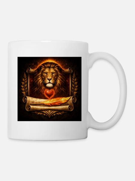 Lionheart & Phoenix Feather - Mug - white
