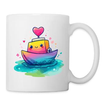 Heart Boat in the Rainbow Sea - Mug - white - Right