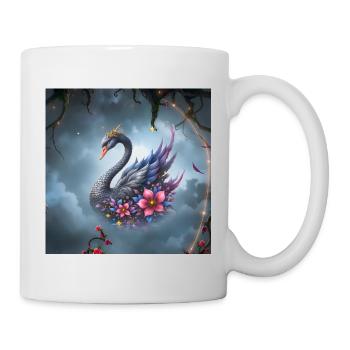 Himmlischer Blumenschwan - Tasse - Weiß - Rechts