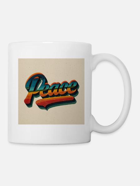 Vintage Peace Vibes - Mug - white