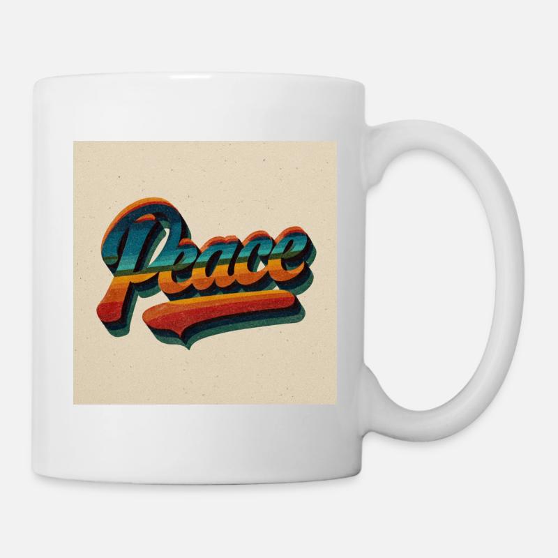 Vintage Peace Vibes - Mug blanc - blanc