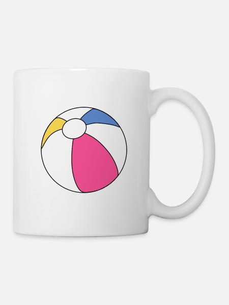 Lebendiger Strandball-Splash - Tasse - Weiß