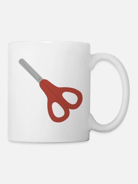 Rote Schere-Ikone - Tasse - Weiß