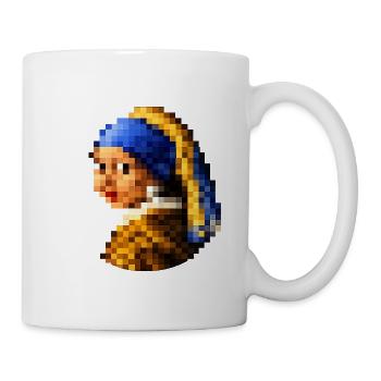 Das Mädchen mit dem pixeligen Perlenohrring - Tasse - Weiß - Rechts