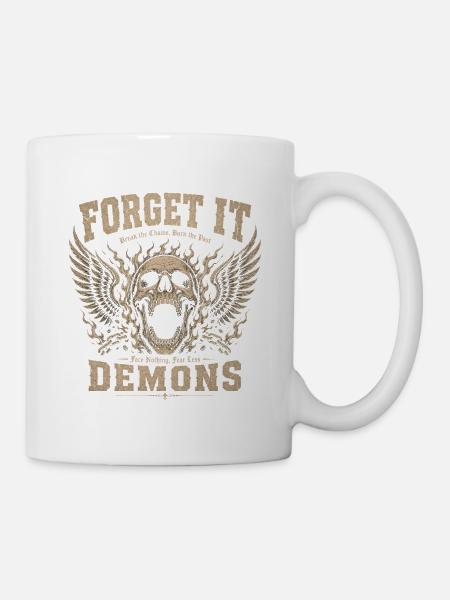 Forget It Demons Skull Wings - Mug - white