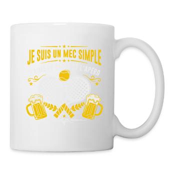 Mec Simple sportif Padel et Apéro - Mug blanc - blanc - Droite