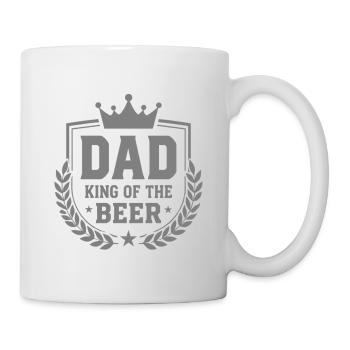 DAD KING OF THE BEER Wappen für Väter - Tasse - Weiß - Rechts