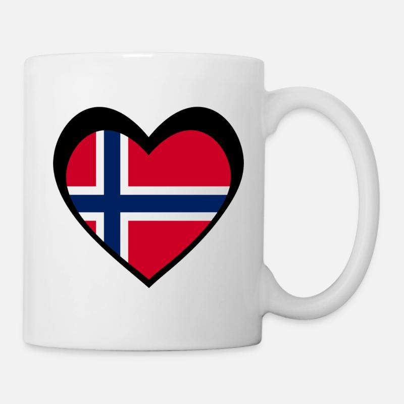 Norge Svart Hjerte – Kjærlighet til Norge - Mug blanc - blanc