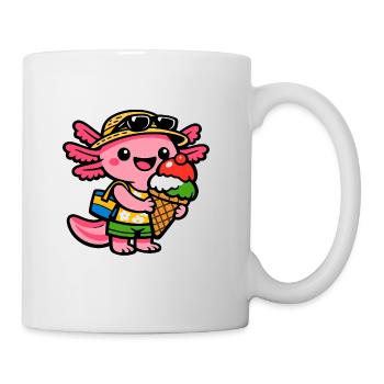Sonnige Eis-Kreatur mit Hut - Tasse - Weiß - Rechts