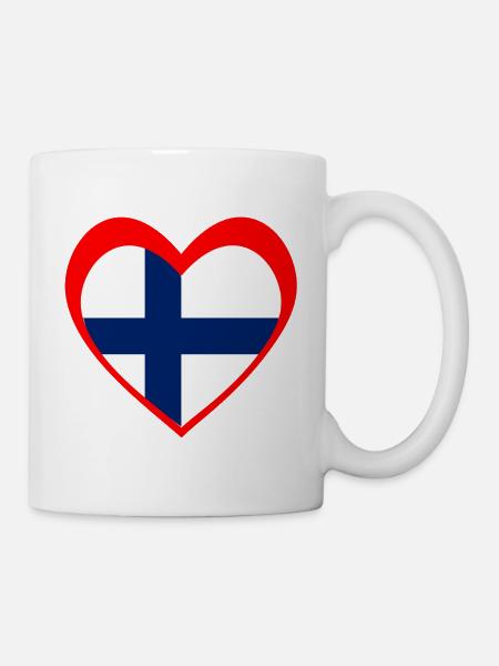 Suomi Sydän – Rakkaus Suomeen - Tasse - Weiß
