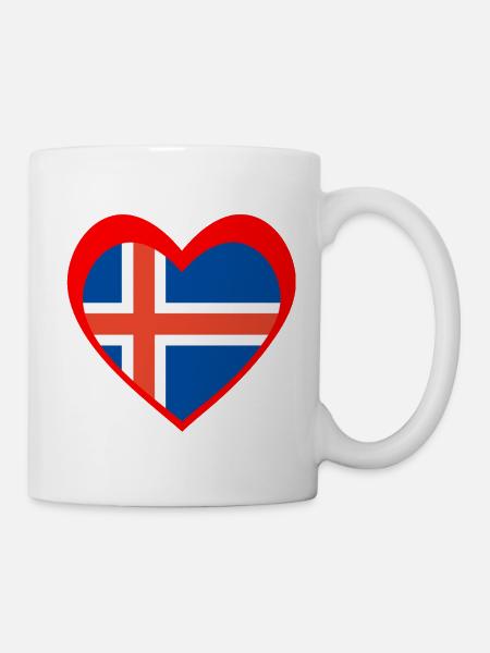 Ísland Hjarta – Ást til Íslands - Tasse - Weiß