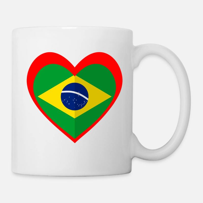 Brasil Coração – Amor pelo Brasil - Mug blanc - blanc