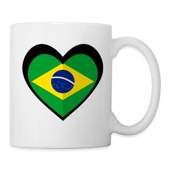 Brasil Coração Preto – Amor pelo Brasil - Mug blanc - blanc - Droite
