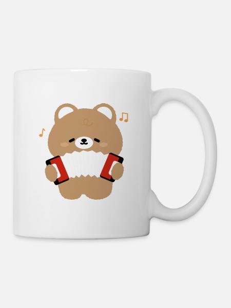 Bären-Akkordeon - Tasse - Weiß