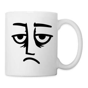 Grumpy sad disappointed face funny - Mug - white - Right