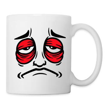 Grumpy sad disappointed face funny - Mug - white - Right
