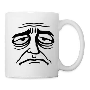 Grumpy sad disappointed face funny - Mug - white - Right