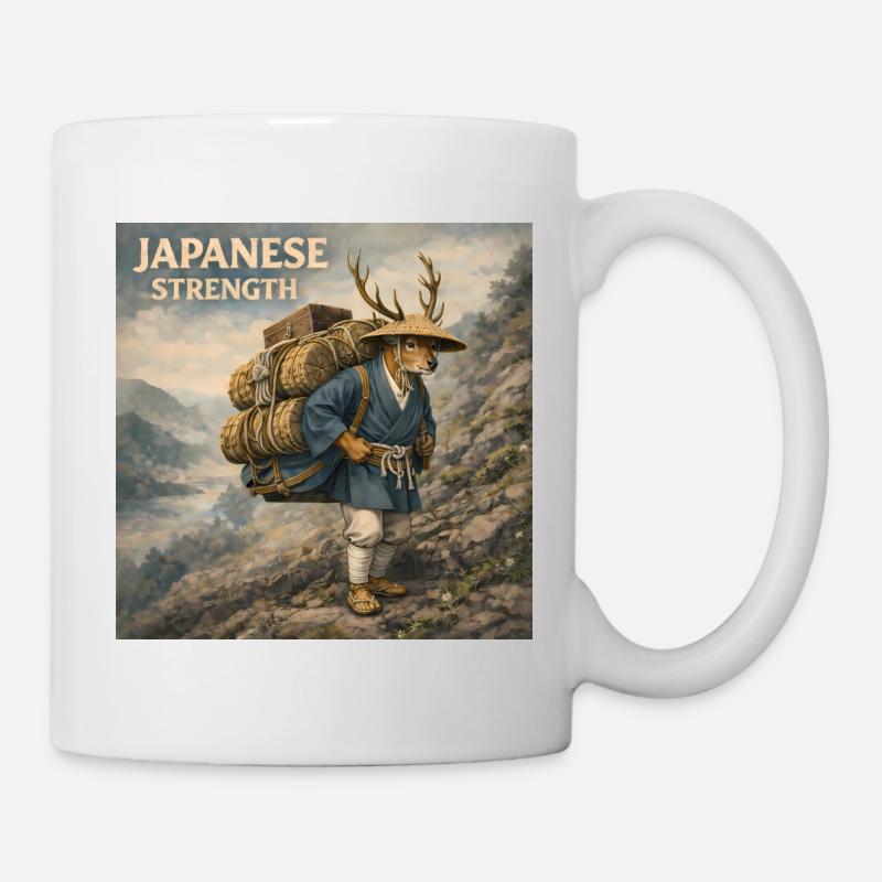 Japanisches Shika Bokka-Design - Tasse - Weiß