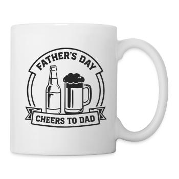 FATHER'S DAY CHEERS TO DAD Emblem for Fathers - Mug - white - Right
