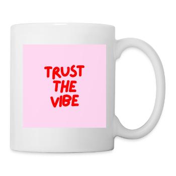 Minimalist TRUST THE VIBE Graphic Tee Design - Mug blanc - blanc - Droite