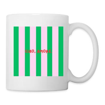 Minimalist CIAO, AMORE. Graphic Tee Design - Mug blanc - blanc - Droite