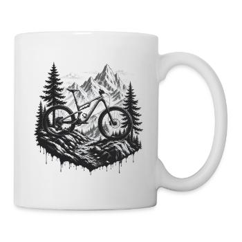 Mountain Bike MTB Downhill Mountains Nature Trail Sports - Mug - white - Right
