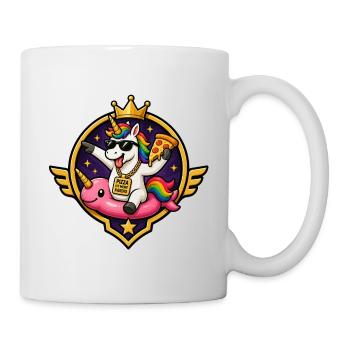 Königliches Unicornen Pizza Ride - Tasse - Weiß - Rechts