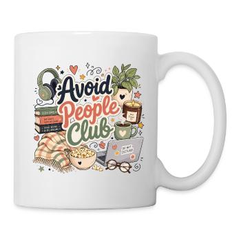 Introverted humor: Calm instead of people - Mug - white - Right