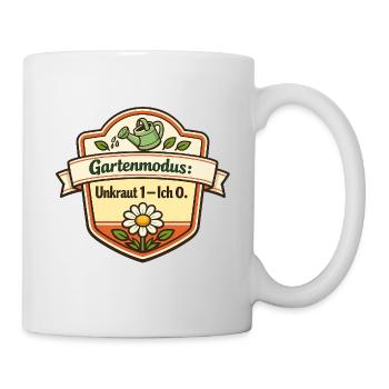 Gartenmodus Unkraut 1–Ich 0 - Tasse - Weiß - Rechts