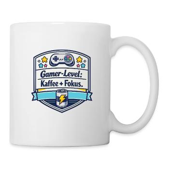 Gamer-Level Kaffee Fokus Patch - Tasse - Weiß - Rechts