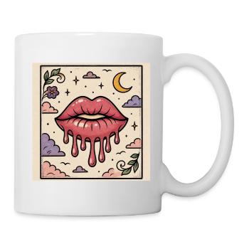 Mund schmilzt Nachthimmel - Tasse - Weiß - Rechts