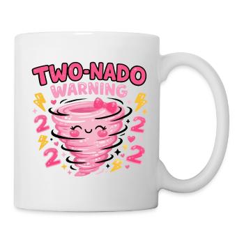 Avertissement à deux nado : 2e anniversaire design - Mug blanc - blanc - Droite