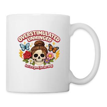 Overstimulated Unhinged Skull Patch Gift - Mug - white - Right