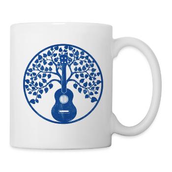 Ukulele tree mandala blue - Tasse - Weiß - Rechts