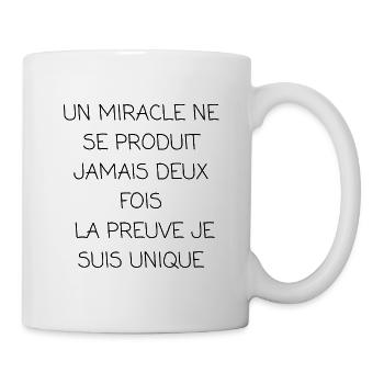 un miracle ne se produit jamais deux fois - Mug blanc - blanc - Droite
