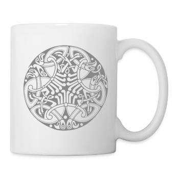 Interlaced Circle Celtic Knot Mandala - Mug - white - Right