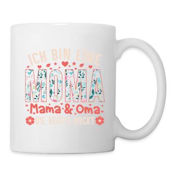 Ich Bin Eine Moma – Mama & Oma Die Beides Rockt - Tasse - Weiß - Rechts