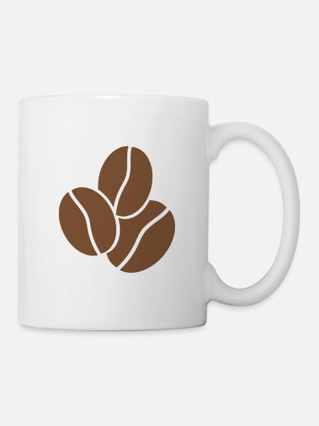 Kaffeebohnen - Tasse - Weiß