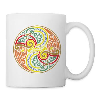 Circular Serpent Knot Mandala - Mug - white - Right